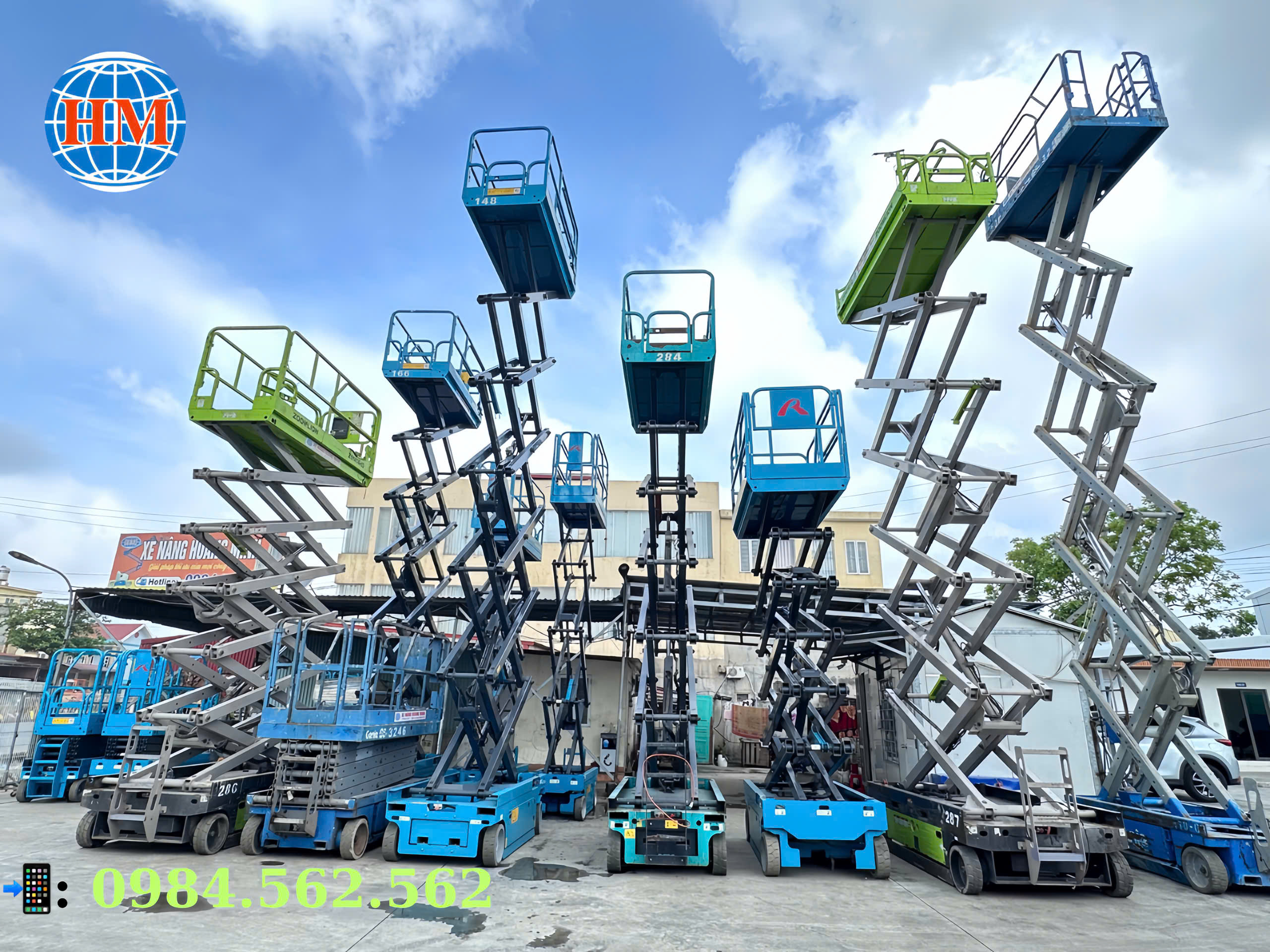 Cho thuê xe nâng người sửa chữa đèn cao áp Hải Phòng